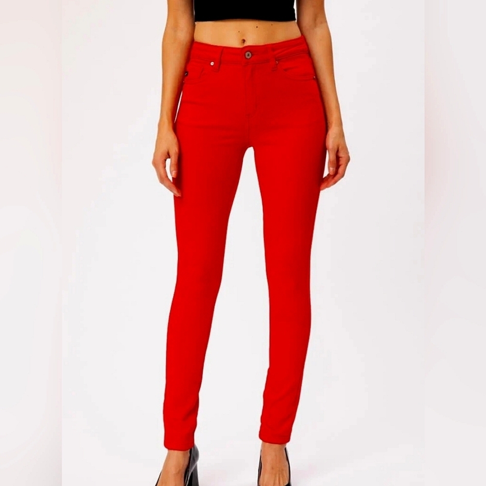 KINA Y2K Red Straight leg Skinny Jeans Size 7 NWT